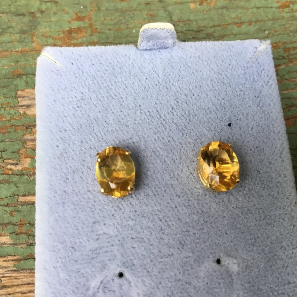 Solid 14kt. Yellow Gold Citrine Earrings